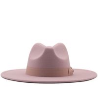 New Solid Color Big Brim Flat Brim Jazz Top Hat Wholesale Nihaojewelry main image 5