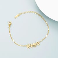 Bracelet Coréen En Acier Au Titane 18k Avec Lettre En Or Nihaojewelry main image 4
