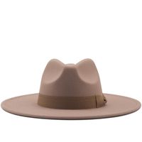 New Solid Color Big Brim Flat Brim Jazz Top Hat Wholesale Nihaojewelry sku image 4