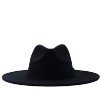 New Solid Color Big Brim Flat Brim Jazz Top Hat Wholesale Nihaojewelry sku image 1