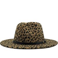 Sombrero De Copa De Lana De Borde Grande Con Estampado De Leopardo Retro Al Por Mayor Nihaojewelry sku image 5