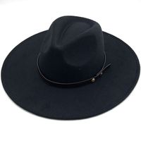 New Solid Color Woolen Big Brim Jazz Top Hat Wholesale Nihaojewelry sku image 5