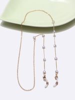 New Simple White Heart Pearl Glasses Mask Chain Wholesale Nihaojewelry sku image 1