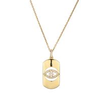 Fashion Heart-shape Eyes Lock Copper Inlaid Zircon Necklace Wholesale sku image 2