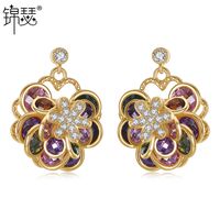 Fashion Zircon Plating Earrings  (color Zirconium Champagne Alloy -10e11)  Nhtm0093-color Zirconium Champagne Alloy -10e11 sku image 2