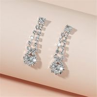 Fashion Water Drop Shape Flash Diamond Earrings Wholesale Nihaojewelry sku image 1