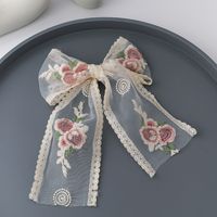 Korean Embroidery Rose Streamer Hairpin sku image 1