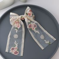 Korean Embroidery Rose Streamer Hairpin sku image 2