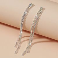 Korean Shiny Zircon Long Tassel Earrings Wholesale Nihaojewelry main image 1