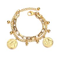 Fashion Geometric 304 Stainless Steel 18K Gold Plated No Inlaid Bracelets In Bulk sku image 8