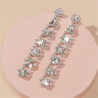 Fashion Geometric Long Water Drop Diamond Earrings Wholesale Nihaojewelry sku image 1