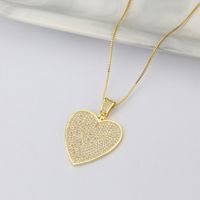Wholesale Jewelry Full Diamond Heart-shaped Pendant Copper Inlaid Zircon Necklace Stonihaojewelry main image 1