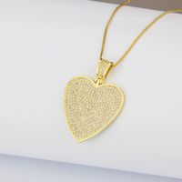 Wholesale Jewelry Full Diamond Heart-shaped Pendant Copper Inlaid Zircon Necklace Stonihaojewelry main image 4