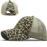 Leopard Print Horsetail Mesh Breathable Thin Sunscreen Baseball Cap Wholesale Nihaojewelry main image 1