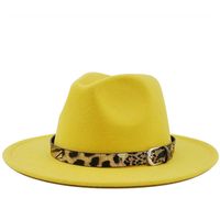 Fashion Leopard Belt Woolen Jazz Hat Wholesale Nihaojewelry main image 1