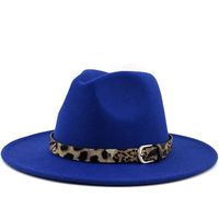 Fashion Leopard Belt Woolen Jazz Hat Wholesale Nihaojewelry main image 5