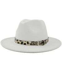 Fashion Leopard Belt Woolen Jazz Hat Wholesale Nihaojewelry main image 4