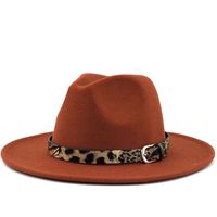 Fashion Leopard Belt Woolen Jazz Hat Wholesale Nihaojewelry main image 3