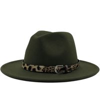 Fashion Leopard Belt Woolen Jazz Hat Wholesale Nihaojewelry sku image 3