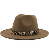 Fashion Leopard Belt Woolen Jazz Hat Wholesale Nihaojewelry sku image 6