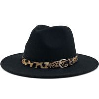 Fashion Leopard Belt Woolen Jazz Hat Wholesale Nihaojewelry sku image 7