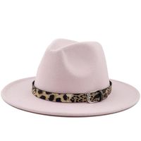 Fashion Leopard Belt Woolen Jazz Hat Wholesale Nihaojewelry sku image 9