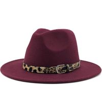Fashion Leopard Belt Woolen Jazz Hat Wholesale Nihaojewelry sku image 10