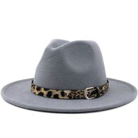 Fashion Leopard Belt Woolen Jazz Hat Wholesale Nihaojewelry sku image 11