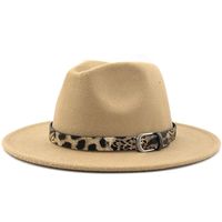 Fashion Leopard Belt Woolen Jazz Hat Wholesale Nihaojewelry sku image 13