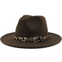 Fashion Leopard Belt Woolen Jazz Hat Wholesale Nihaojewelry sku image 15