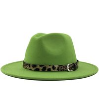 Fashion Leopard Belt Woolen Jazz Hat Wholesale Nihaojewelry sku image 16