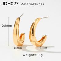 Nihaojewelry Großhandel Schmuck Einfache Kupfer Vergoldete Geometrische Ohrringe sku image 16