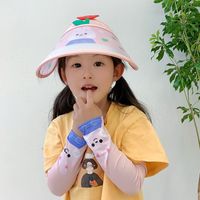 Children's Cartoon Empty Top Sunscreen Sun Hat Ice Sleeve Suit Uv Protection Hat sku image 15