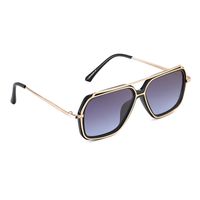 Fashion Wide Frame Metal Sunglasses Wholesale sku image 19