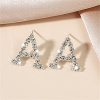 Korean New Letter A Diamond Copper Earrings Wholesale Nihaojewelry main image 1