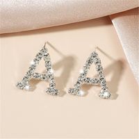 Korean New Letter A Diamond Copper Earrings Wholesale Nihaojewelry main image 2