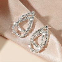 Fashion Full Diamond Drop Shape Alloy Earrings Wholesale Nihaojewelry main image 1