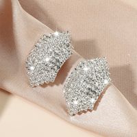 New Trendy Geometric Diamond Stud Earrings Wholesale Nihaojewelry sku image 1