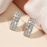Korean New Flash Diamond Geometric Copper Earrings Wholesale Nihaojewelry main image 2