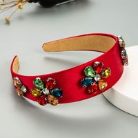 Retro Broad Brim Stained Glass Drill Headband Wholesale Nihaojewelry sku image 1