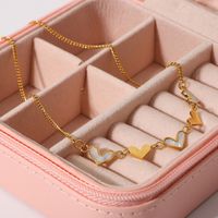 Fashion Heart Stainless Steel Titanium Steel Plating Gold Plated Pendant Necklace main image 4
