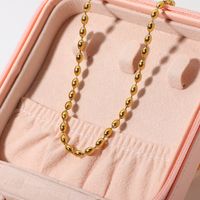 Retro Hollow Oval Bean Bean Chain Stainless Steel Necklace Wholesale Nihaojewelry main image 1