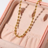 Retro Hollow Oval Bean Bean Chain Stainless Steel Necklace Wholesale Nihaojewelry main image 2