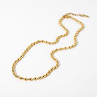 Retro Hollow Oval Bean Bean Chain Stainless Steel Necklace Wholesale Nihaojewelry main image 5