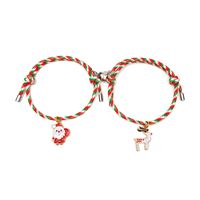 Wholesale Jewelry Christmas Tree Santa Claus Elk Magnets Bracelets A Pair Set Nihaojewelry main image 5
