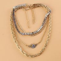 Pendentif Oeil Vintage Chaîne Griffe De Diamant Collier Multicouche En Gros Nihaojewelry main image 3