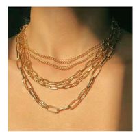 Retro Multilayer Alloy Chain Necklace Wholesale Nihaojewelry main image 1