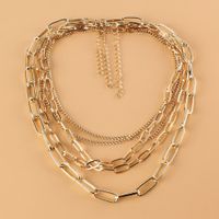Retro Multilayer Alloy Chain Necklace Wholesale Nihaojewelry main image 3