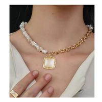 Retro Shaped Pearl Necklace Geometric Square Pendant Necklace Wholesale Nihaojewelry main image 2