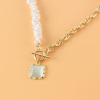 Retro Shaped Pearl Necklace Geometric Square Pendant Necklace Wholesale Nihaojewelry main image 5